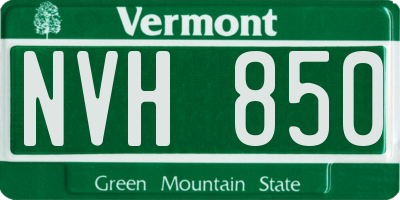 VT license plate NVH850