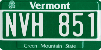 VT license plate NVH851