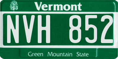 VT license plate NVH852
