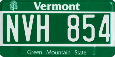 VT license plate NVH854