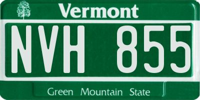 VT license plate NVH855