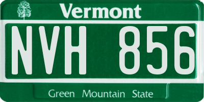 VT license plate NVH856