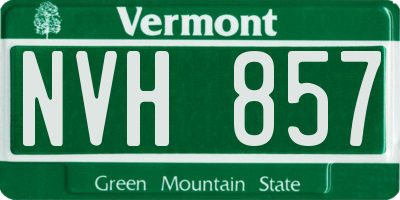 VT license plate NVH857