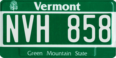VT license plate NVH858