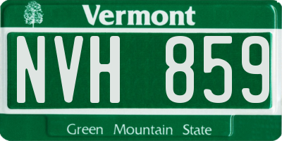 VT license plate NVH859