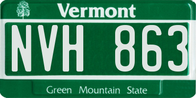 VT license plate NVH863