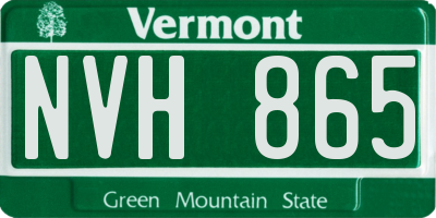 VT license plate NVH865