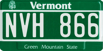 VT license plate NVH866