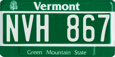 VT license plate NVH867