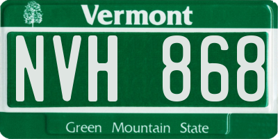 VT license plate NVH868