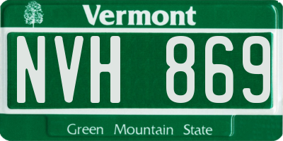 VT license plate NVH869