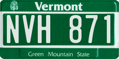 VT license plate NVH871