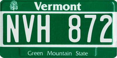 VT license plate NVH872