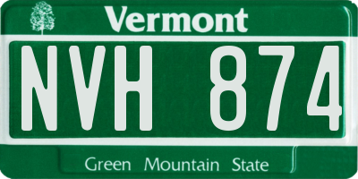 VT license plate NVH874