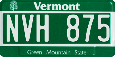 VT license plate NVH875