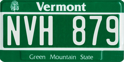 VT license plate NVH879