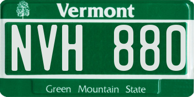 VT license plate NVH880