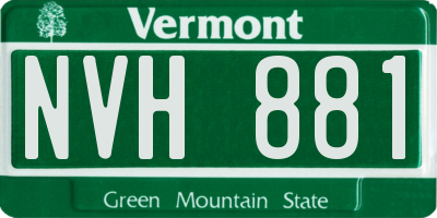 VT license plate NVH881