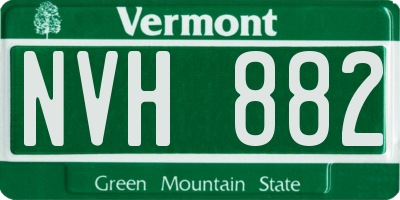 VT license plate NVH882