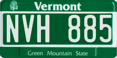 VT license plate NVH885
