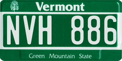 VT license plate NVH886