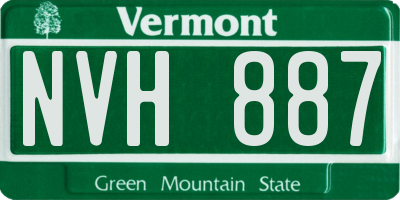 VT license plate NVH887