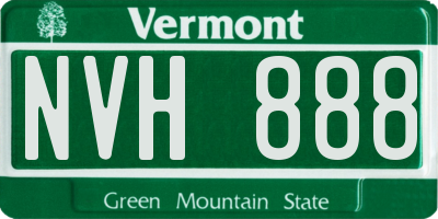 VT license plate NVH888