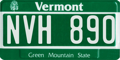 VT license plate NVH890