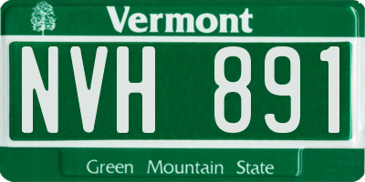 VT license plate NVH891