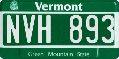 VT license plate NVH893