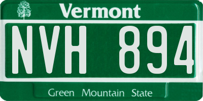 VT license plate NVH894