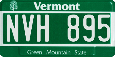 VT license plate NVH895