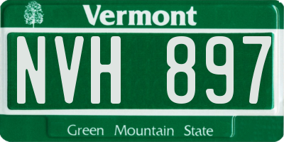 VT license plate NVH897
