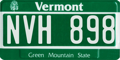 VT license plate NVH898