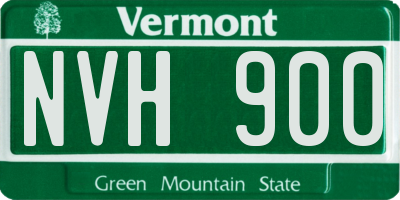 VT license plate NVH900