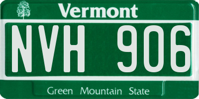 VT license plate NVH906