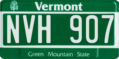 VT license plate NVH907