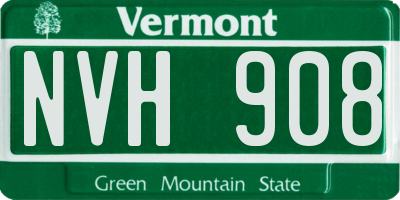VT license plate NVH908