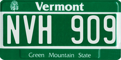 VT license plate NVH909