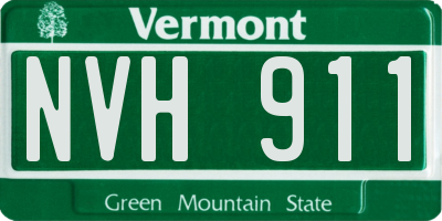 VT license plate NVH911