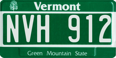 VT license plate NVH912