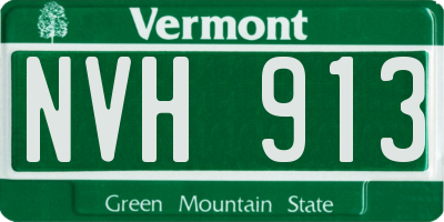 VT license plate NVH913