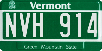VT license plate NVH914