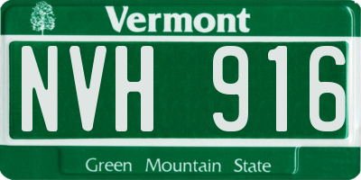 VT license plate NVH916