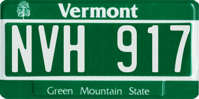 VT license plate NVH917