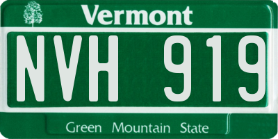 VT license plate NVH919