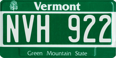VT license plate NVH922