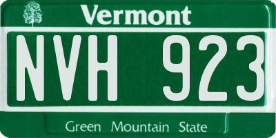 VT license plate NVH923