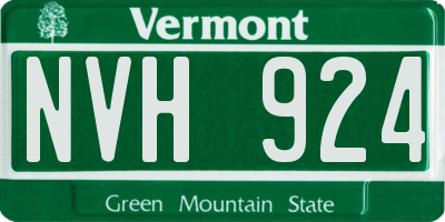 VT license plate NVH924