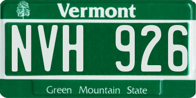 VT license plate NVH926
